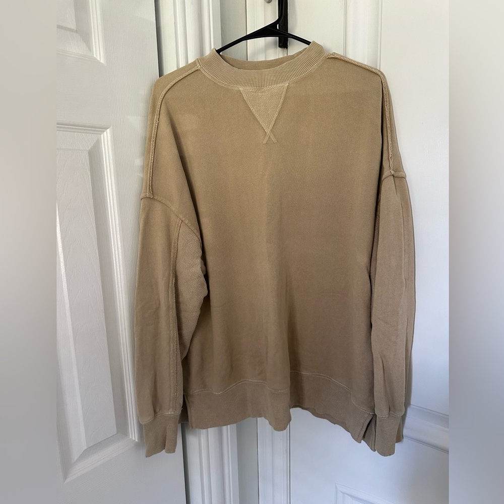 AERIE Camel French Terry Sweatshirt